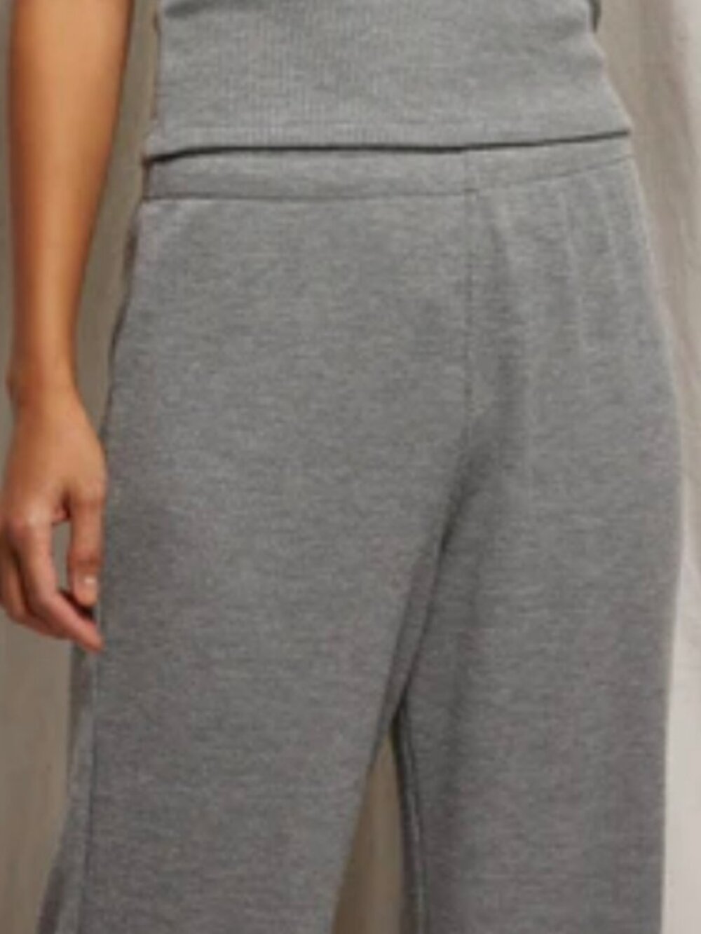 perfectwhitetee Shane Waffle Pant in Heather Grey - Picture 3 of 15